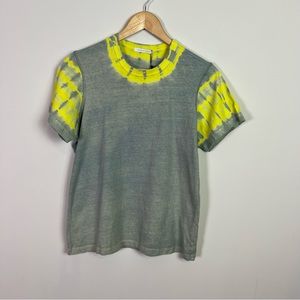 John Elliott Reconstructed Cropped Tie Dye Jade Lemon Tee Shirt New Women Large